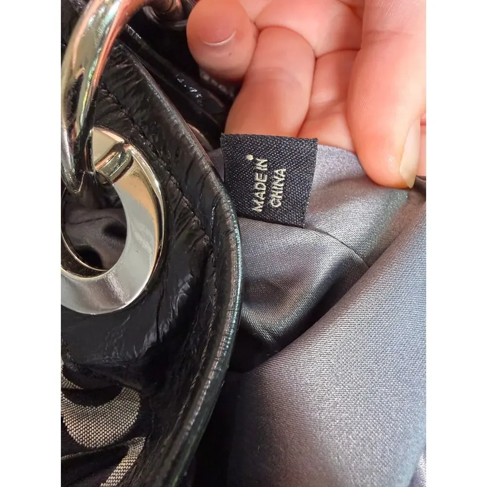 Vintage Coach Signature Hobo Ashley Shoulder Bag Black